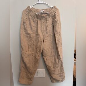 Madewell Light Tan Linen Trousers Women’s Size M